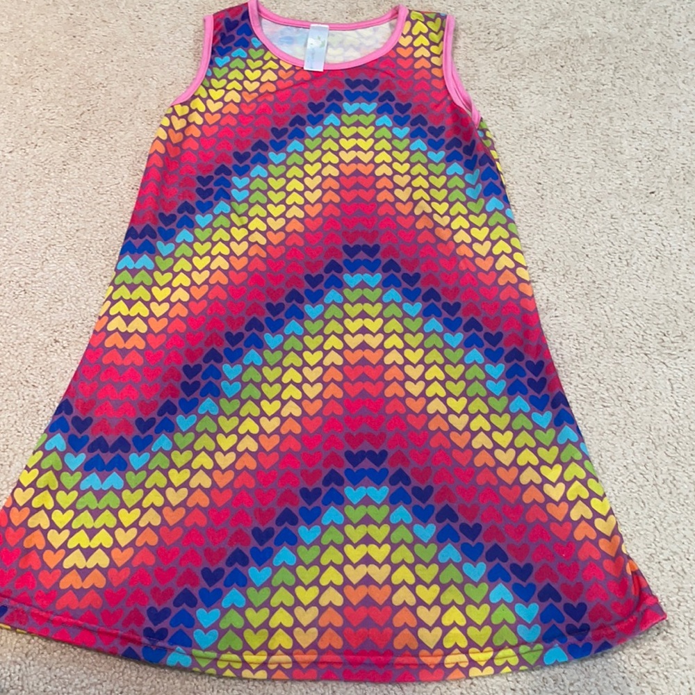 unshine swing girls rainbow heart dress.